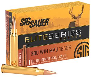 Sig Sauer E3WMH120 Elite Copper Hunting  300WinMag 165gr Copper Solid 20 Per Box/10 Case