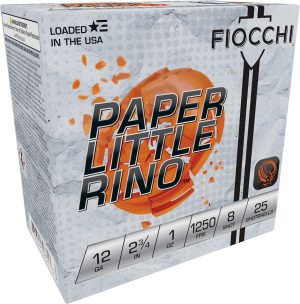 Fiocchi 12FPTX8 Paper Little Rino Extrema 12Gauge 2.75" 1oz 8Shot 25 Per Box/10 Case