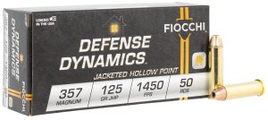 Fiocchi 357D Defense Dynamics  357Mag 125gr Jacketed Hollow Point 50 Per Box/20 Case