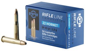 PPU PP22H Standard Rifle  22Hornet 45gr Soft Point 50 Per Box/20 Case