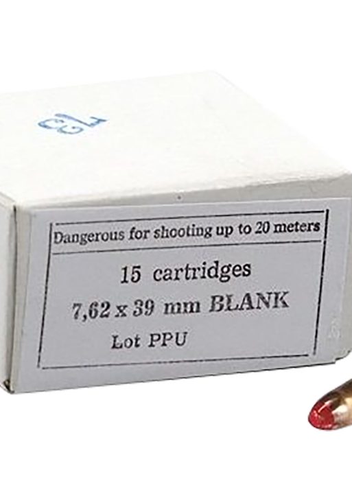 PPU PPB739 Blank Ammo  7.62x39mm 15 Per Box/96 Case