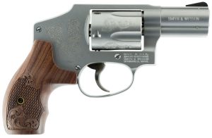 Smith & Wesson 150784 Model 640 *CA Compliant 357 Mag  2.13" Stainless Engraved Barrel , 5rd Stainless Engraved Cylinder, Matte Silver Stainless Steel Engraved J Frame , Wood Engraved Grip