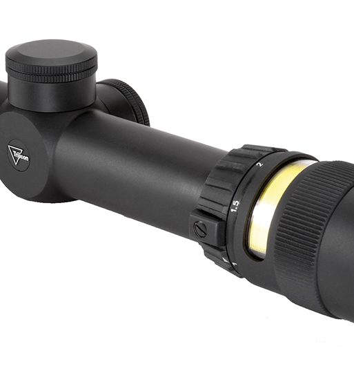 Trijicon 200052 AccuPoint  Black Hardcoat Anodized 1-4x 24mm 30mm Tube Illuminated Amber Triangle Post Reticle