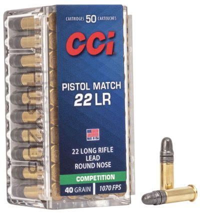 CCI 0051 Pistol Match Competition 22LR 40gr Lead Round Nose 50 Per Box/100 Case