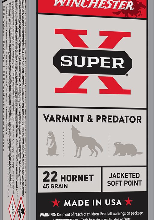 Winchester Ammo X22H1 Super X  22Hornet 45gr Jacketed Soft Point 50 Per Box/10 Case