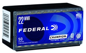 Federal 737 Champion Training Rimfire 22WMR 40gr Full Metal Jacket 50 Per Box/60 Case