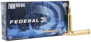 Federal 7RB Power-Shok  7mmRemMag 175gr Jacketed Soft Point 20 Per Box/10 Case