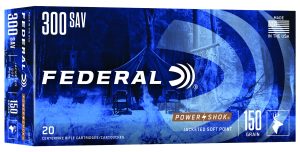 Federal 300A Power-Shok  300Savage 150gr Jacketed Soft Point 20 Per Box/10 Case