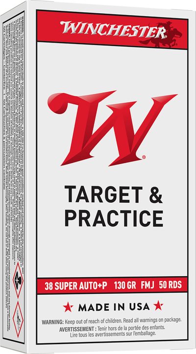 Winchester Ammo Q4205 USA  38Super+P 130gr Full Metal Jacket 50 Per Box/10 Case