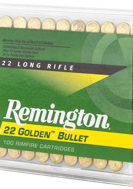 Remington Ammunition 21276 Golden Bullet  22LR 40gr Plated Lead Round Nose 100 Per Box/50 Case