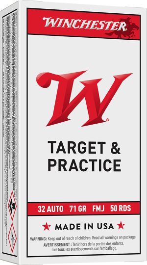 Winchester Ammo Q4255 USA  32ACP 71gr Full Metal Jacket 50 Per Box/10 Case