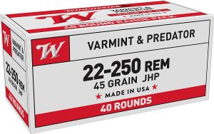 Winchester Ammo USA222502 USA  22-250Rem 45gr Jacketed Hollow Point 40 Per Box/10 Case