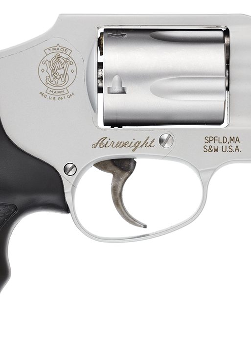 Smith & Wesson 103810 Model 642 Airweight J-Frame 38 Special +P 5 Shot 1.88" Stainless Steel Barrel, Stainless Cylinder, Stainless Aluminum Frame, Black Finger Grooved Grip, Concealed Hammer