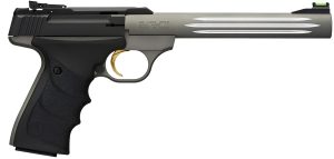 Browning 051462490 Buck Mark Lite *CA Compliant 22 LR 10+1 7.25" Matte Gray Fluted Barrel, Matte Black Serrated Steel Slide, Matte Gray Aluminum Frame, Black Ultragrip RX Grips