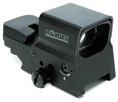 KONUS RED/GRN DOT SIGHTPRO R8 - 2-5MOA 1X39 8-RETIC DUAL RAIL