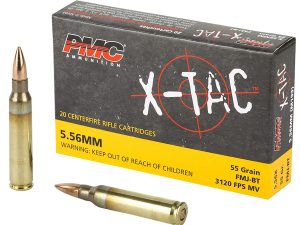 PMC 556X X-Tac  5.56x45mmNATO 55gr Full Metal Jacket Boat Tail 20 Per Box/50 Case