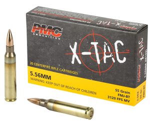 PMC 556X X-Tac  5.56x45mmNATO 55gr Full Metal Jacket Boat Tail 20 Per Box/50 Case