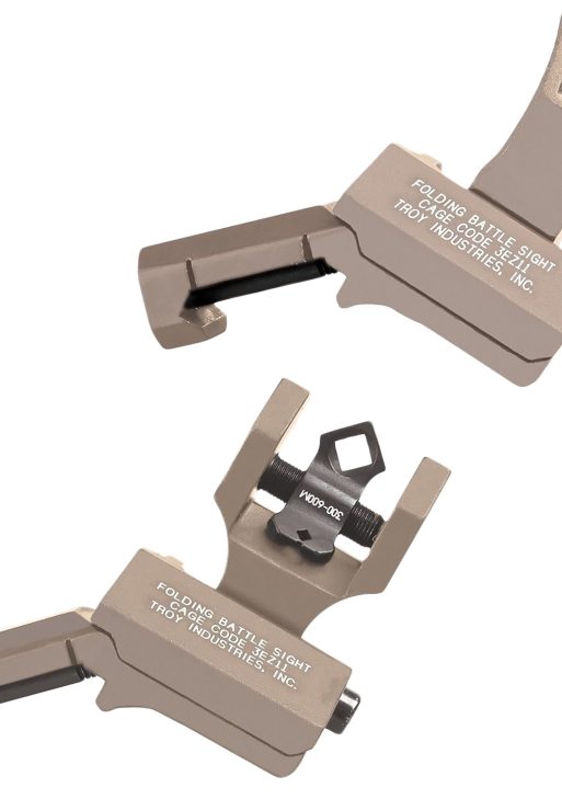 Troy Ind SSIG-45S-MDFT-00 45 Degree Offset Battlesight Set  Flat Dark Earth Anodized M4 Front & Dioptic Rear