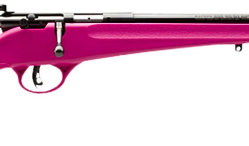 Savage Arms 13780 Rascal  Youth 22 LR 1rd 16.13" Matte Black Sporter Barrel, Matte Black Carbon Steel Receiver, Pink Fixed Synthetic Stock, Right Hand