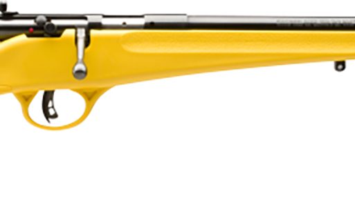 Savage Arms 13805 Rascal  Youth 22 LR 1rd 16.13" Matte Black Sporter Barrel, Matte Black Carbon Steel Receiver, Yellow Fixed Synthetic Stock, Right Hand