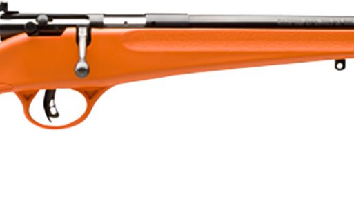 Savage Arms 13810 Rascal  Youth 22 LR 1rd 16.13" Matte Black Sporter Barrel, Matte Black Carbon Steel Receiver, Orange Fixed Synthetic Stock, Right Hand