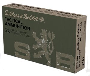 Sellier & Bellot SB300BLKB Rifle  300Blackout 147gr Full Metal Jacket 20 Per Box/50 Case