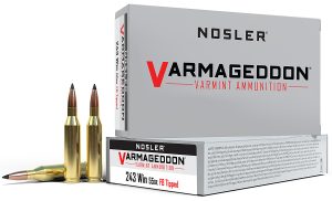 Nosler 65165 Varmageddon  243Win 55gr Flat Base Tipped 20 Per Box/10 Case