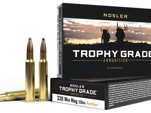 Nosler 60082 Trophy Grade  338WinMag 250gr Nosler Spitzer Partition 20 Per Box/10 Case