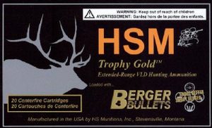 HSM 300RUM168VLD Trophy Gold Extended Range 300 RUM 168 gr Berger Hunting VLD Match 20 Per Box/ 20 Case