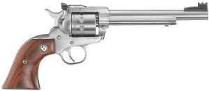 Ruger 8150 Single-Nine  Large Frame 22 WMR 9rd 6.50" Satin Stainless Steel Barrel, Cylinder & Frame, Hardwood Gunfighter Grip, Transfer Bar Safety, Exposed Hammer