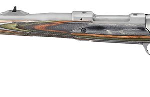 Ruger 47124 Hawkeye Guide Gun 375 Ruger 3+1 20" Matte Stainless Threaded Barrel, Matte Stainless Stainless Steel Receiver w/Integral Scope Mount, Green Mountain Adj LOP Laminate Stock, Left Hand