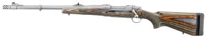 Ruger 47124 Hawkeye Guide Gun 375 Ruger 3+1 20" Matte Stainless Threaded Barrel, Matte Stainless Stainless Steel Receiver w/Integral Scope Mount, Green Mountain Adj LOP Laminate Stock, Left Hand