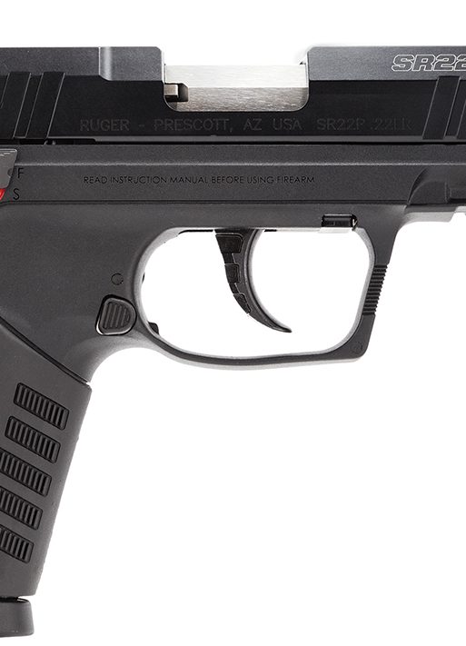 Ruger 3604 SR22  22 LR 10+1 3.50" Satin Stainless Threaded Barrel, Black Anodized Serrated Slide, Black Polymer Frame w/Picatinny Rail, Black Polymer Grip, Right Hand