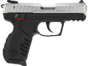 Ruger 3607 SR22  22 LR 10+1 3.50" Satin Stainless Steel Barrel, Silver Anodized Aluminum Serrated Slide, Black Polymer Frame w/Picatinny Rail Frame, Black Polymer Grips