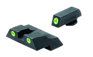 Meprolight USA 102263101 Tru-Dot Sight Set Green Tritium Front & Rear, Compatible w/Glock 26/27,  Post/Dovetail Mount