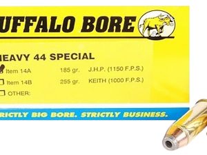 Buffalo Bore Ammunition 14A20 Heavy Strictly Business 44S&W Spl 180gr Jacket Hollow Point 20 Per Box/12 Case