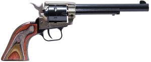 Heritage Mfg RR22MCH6 Rough Rider  22 LR/22 WMR 6 Shot, 6.50" Black Steel Barrel & Cylinder, Simulated Case Hardened Zinc Alloy Frame, Camo Laminate Grip, Hammer/Thumb Safety, Exposed Hammer