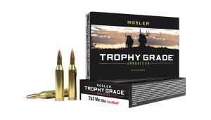 Nosler 48263 Trophy Grade  243Win 90gr Nosler AccuBond 20 Per Box/10 Case