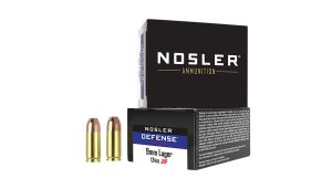 Nosler 38432 Defense Handgun 9mmLuger+P 124gr Bonded Performance Jacketed Hollow Point 20 Per Box/10 Case