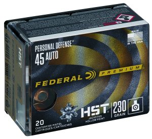 Federal P45HST2S Premium Personal Defense 45ACP 230gr HST Jacketed Hollow Point 20 Per Box/10 Case