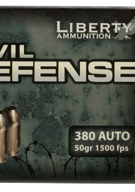 Liberty Ammunition LACD380023 Civil Defense  380ACP 50gr Lead Free Fragmenting Hollow Point 20 Per Box/50 Case