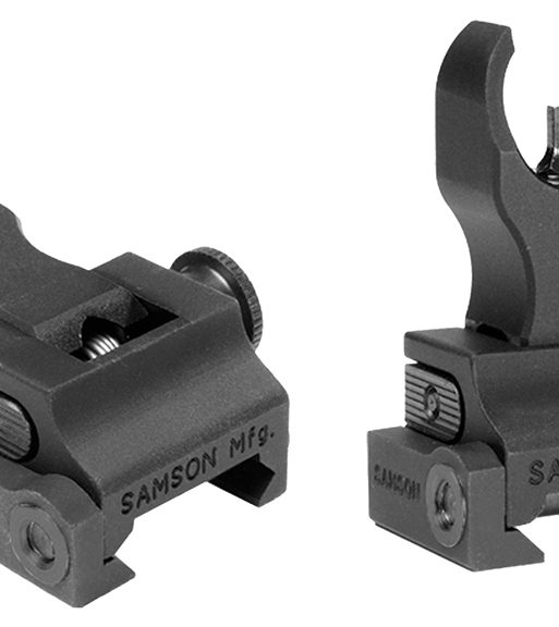 Samson 020003301 Quick Flip Front Sight Gas Block Extended Height (A2)  Black Hardcoat Anodized Flip Up for AR-15