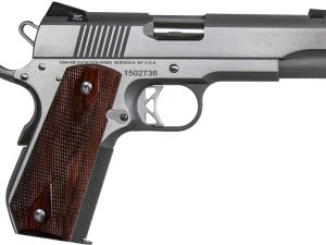 Dan Wesson 01912 Commander Classic *CA Compliant 45 ACP 8+1 4.25" Stainless Match Grade Barrel, Brushed Stainless Steel Serrated Slide & Bobtail Frame, Wood Grip, Ambidextrous
