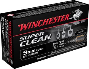 Winchester Ammo W9MMLF Super Clean  9mmLuger 95gr Lead Free Full Metal Jacket 50 Per Box/10 Case