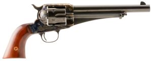Taylors & Company 550378 1875 Army Outlaw 357 Mag Caliber with 7.50" Blued Finish Barrel, 6rd Capacity Blued Finish Cylinder, Color Case Hardened Finish Steel Frame & Walnut Grip