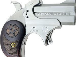 Bond Arms BAM Mini Original 45 Colt (LC) 2rd 2.50"  Stainless Steel Double Barrel & Frame, Auto Extractor & Rebounding Hammer, Blade Front/Fixed Rear Sights, Rosewood Grips, Manual Safety