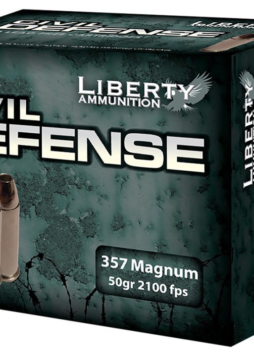 Liberty Ammunition LACD357030 Civil Defense  357Mag 50gr Lead Free Fragmenting Hollow Point 20 Per Box/50 Case