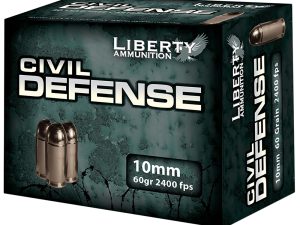 Liberty Ammunition LACD10032 Civil Defense  10mmAuto 60gr Lead Free Fragmenting Hollow Point 20 Per Box/50 Case