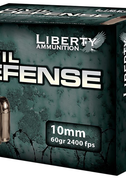 Liberty Ammunition LACD10032 Civil Defense  10mmAuto 60gr Lead Free Fragmenting Hollow Point 20 Per Box/50 Case