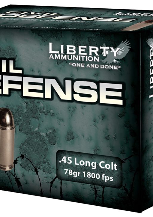 Liberty Ammunition LACD45031 Civil Defense  45Colt 78gr Lead Free Fragmenting Hollow Point 20 Per Box/50 Case